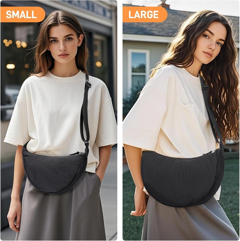 YIKOEE Crescent Bag for Women Men Small Sling Crossbody Bag with Half Moon Shape - Image 3